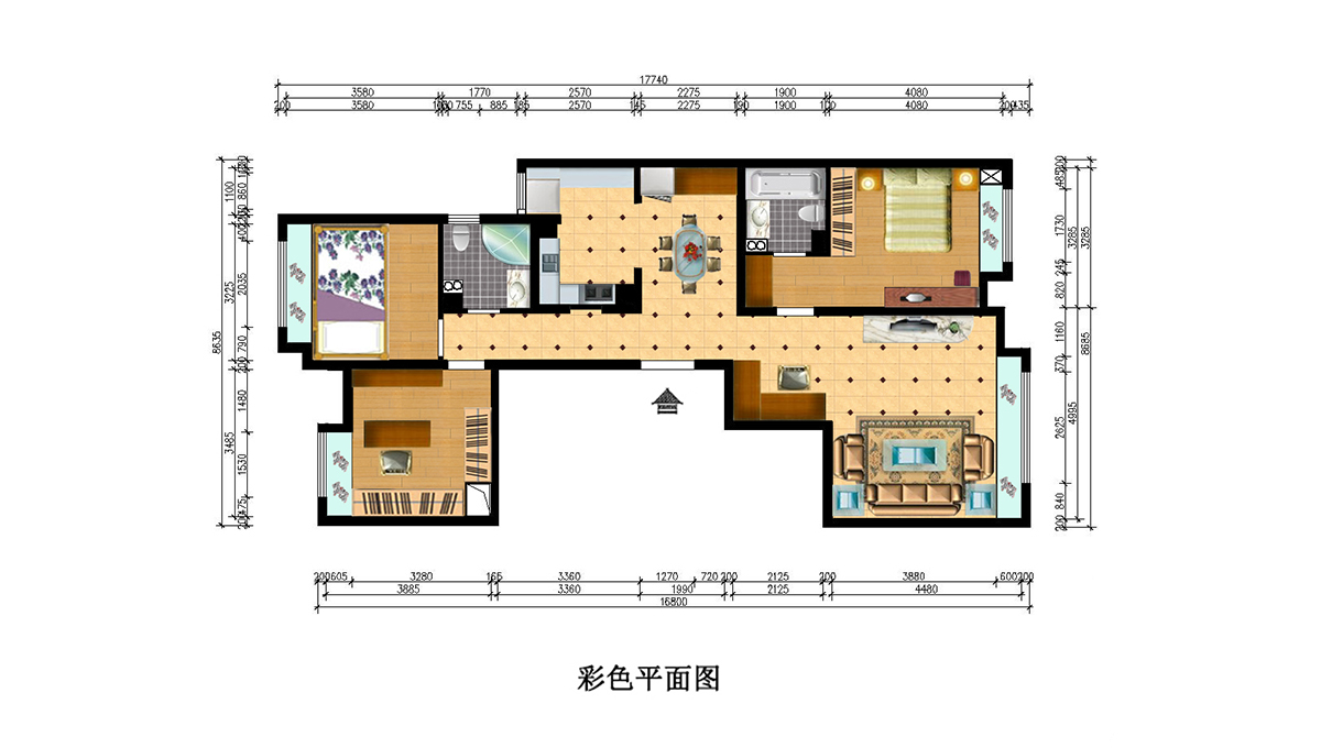 彩色平面布置图