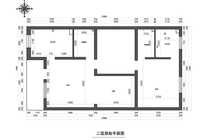 二层原始平面图