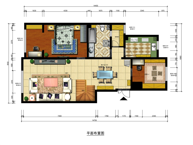 一层彩色户型图