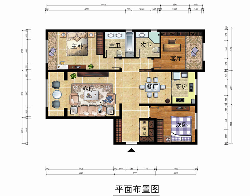 彩色户型图