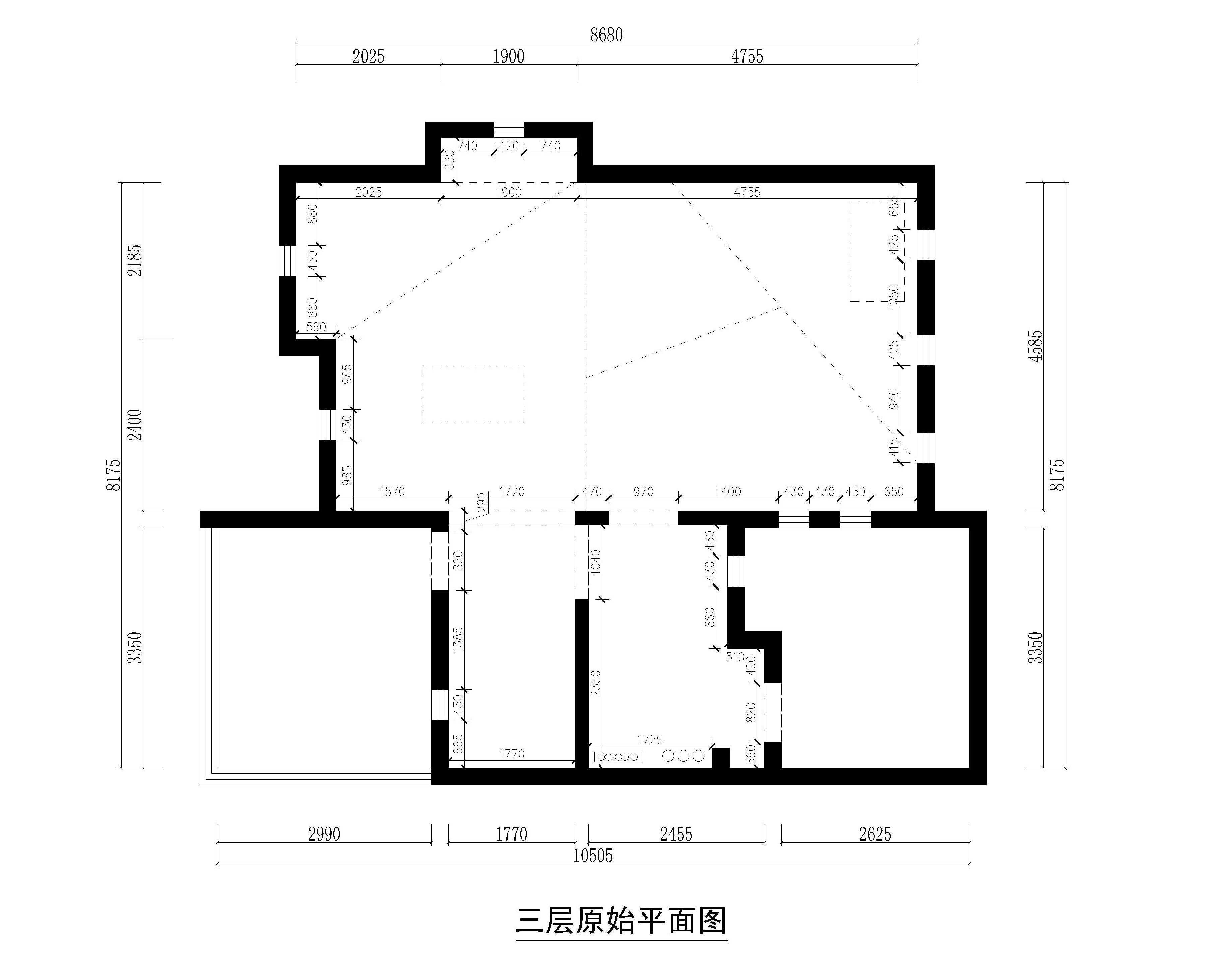 三层原始平面