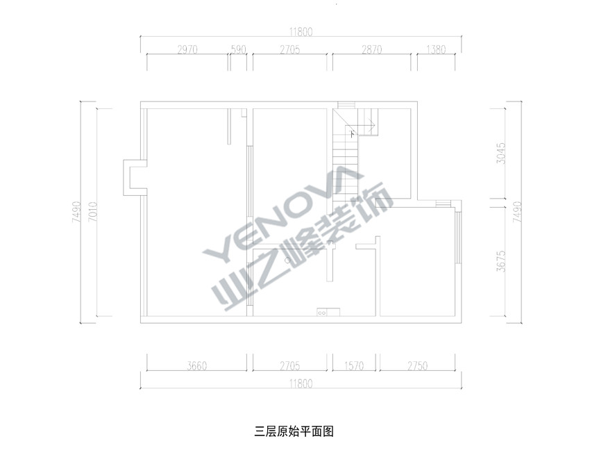 三层原始平面图