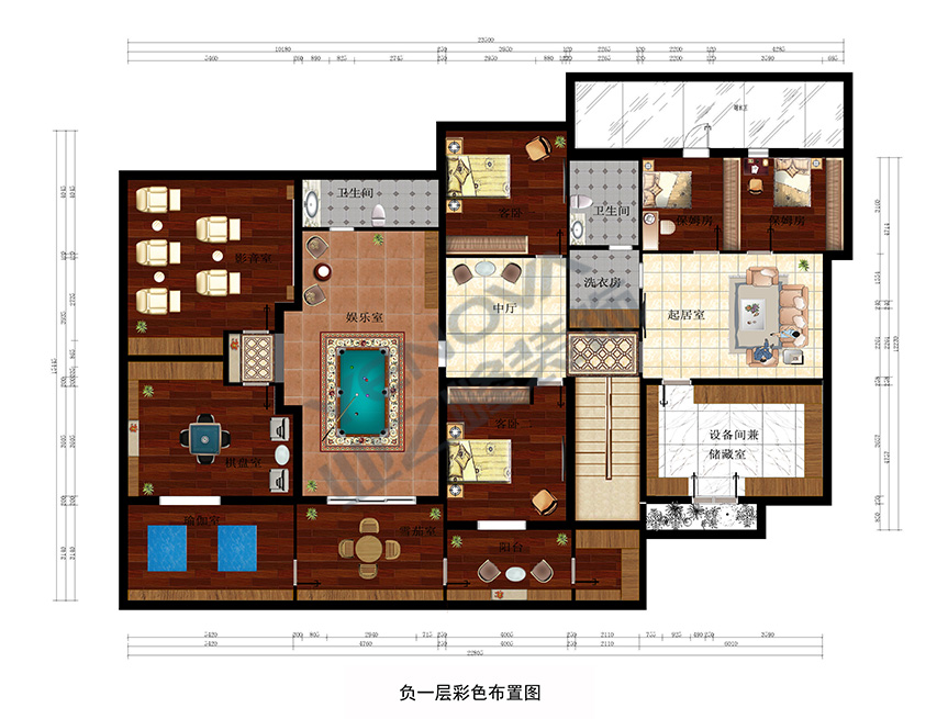 地下彩色平面布置图