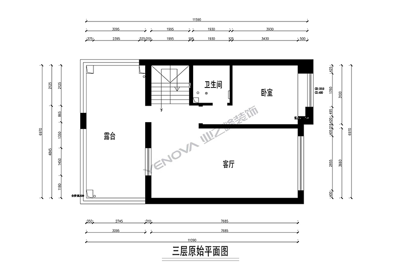 三层原shi平面图