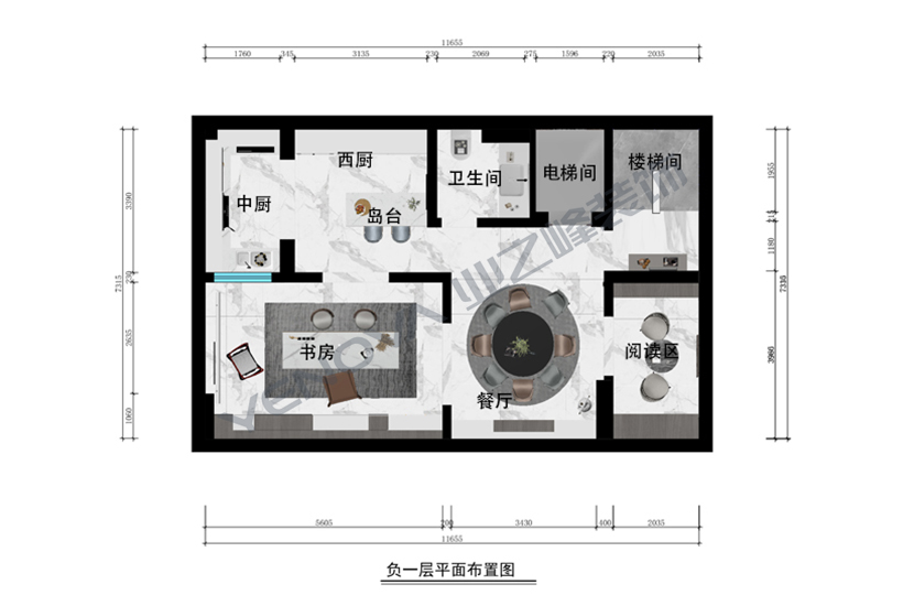 地下一层彩平图