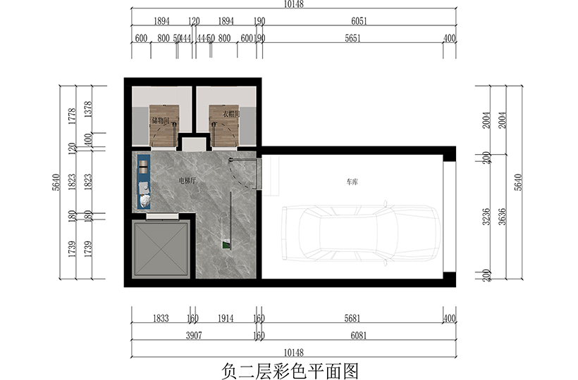 负二层彩平图