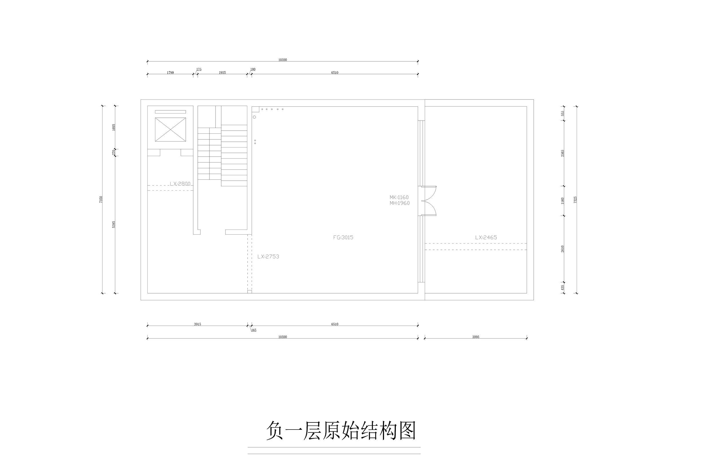 负一层原始结构图