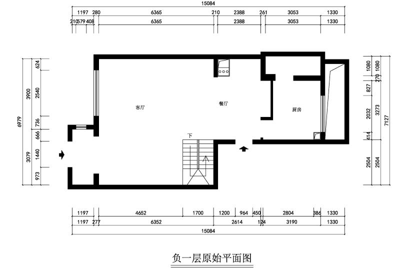 负一层原始结构图