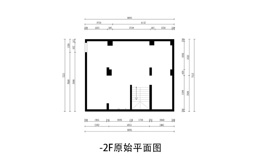 负二层原始结构图