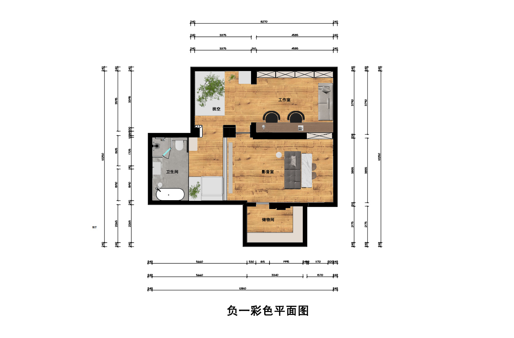 负一彩色平面图